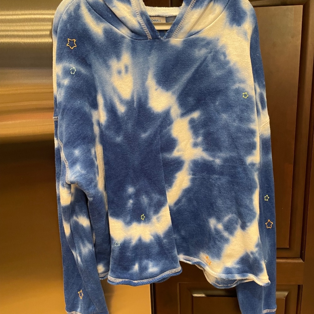 Chaser Tie Dye Star Hoodie-Womens-Blue-size S